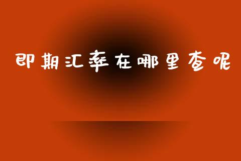 即期汇率在哪里查呢_https://wap.lxcailiao.com_财务管理_第1张