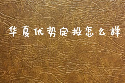 华夏优势定投怎么样_https://wap.lxcailiao.com_金融监管_第1张