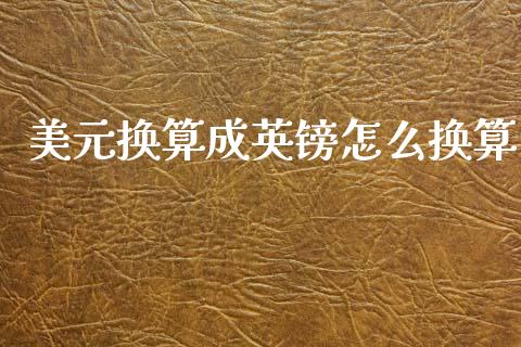 美元换算成英镑怎么换算_https://wap.lxcailiao.com_财务管理_第1张