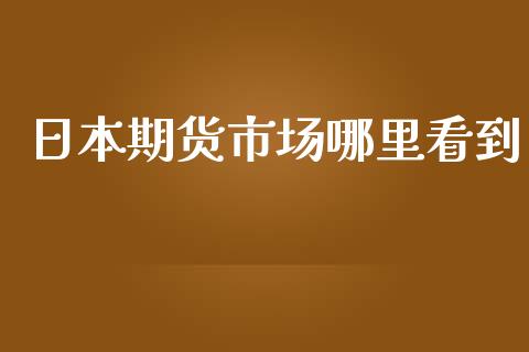 日本期货市场哪里看到_https://wap.lxcailiao.com_财务管理_第1张