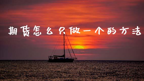 期货怎么只做一个的方法_https://wap.lxcailiao.com_财务管理_第1张