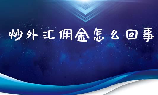 炒外汇佣金怎么回事_https://wap.lxcailiao.com_财务管理_第1张