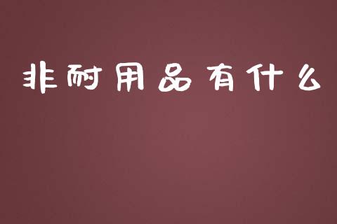 非耐用品有什么_https://wap.lxcailiao.com_金融监管_第1张