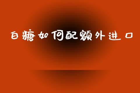 白糖如何配额外进口_https://wap.lxcailiao.com_融资担保_第1张