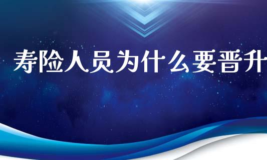 寿险人员为什么要晋升_https://wap.lxcailiao.com_财务管理_第1张