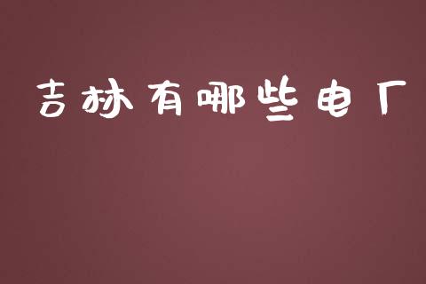 吉林有哪些电厂_https://wap.lxcailiao.com_股权投资_第1张