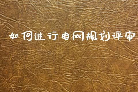如何进行电网规划评审_https://wap.lxcailiao.com_金融监管_第1张