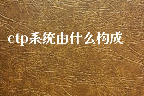 ctp系统由什么构成_https://wap.lxcailiao.com_股权投资_第1张