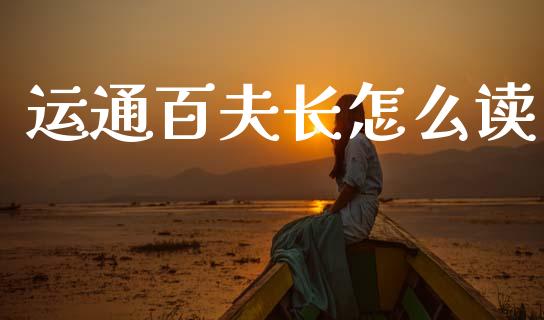 运通百夫长怎么读_https://wap.lxcailiao.com_融资担保_第1张