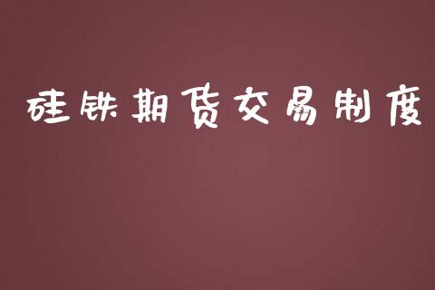 硅铁期货交易制度_https://wap.lxcailiao.com_融资担保_第1张