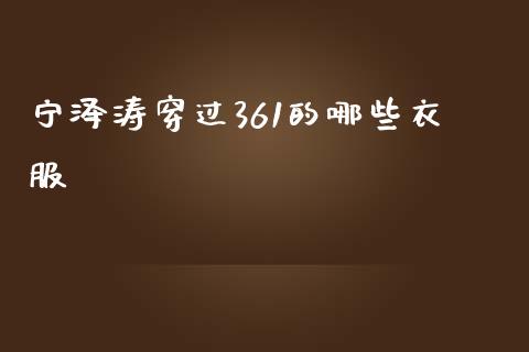 宁泽涛穿过361的哪些衣服_https://wap.lxcailiao.com_股权投资_第1张