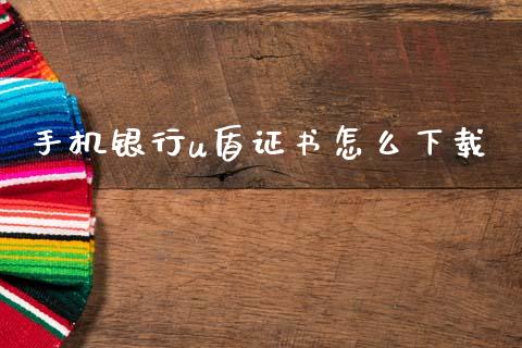 手机银行u盾证书怎么下载_https://wap.lxcailiao.com_金融监管_第1张