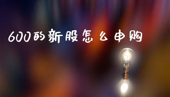 600的新股怎么申购_https://wap.lxcailiao.com_股权投资_第1张
