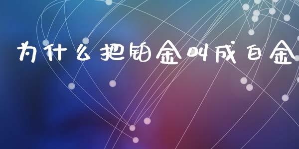 为什么把铂金叫成白金_https://wap.lxcailiao.com_股权投资_第1张
