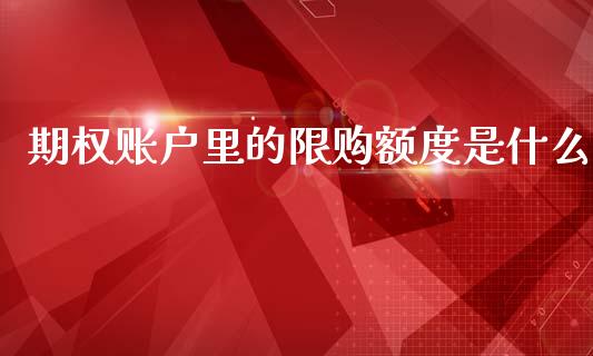 期权账户里的限购额度是什么_融资担保_第1张_金融监管_融资担保_财务管理_股权投资 期权账户里的限购额度是什么_https://wap.lxcailiao.com_融资担保_第1张