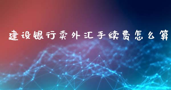 建设银行卖外汇手续费怎么算_https://wap.lxcailiao.com_财务管理_第1张
