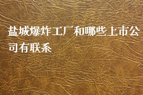盐城爆炸工厂和哪些上市公司有联系_https://wap.lxcailiao.com_融资担保_第1张