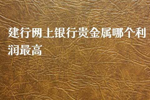 建行网上银行贵金属哪个利润最高_https://wap.lxcailiao.com_金融监管_第1张