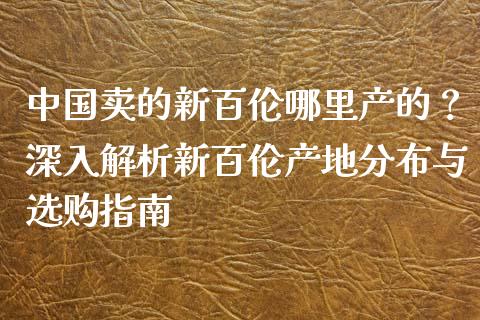 中国卖的新百伦哪里产的？深入解析新百伦产地分布与选购指南_https://wap.lxcailiao.com_财务管理_第1张