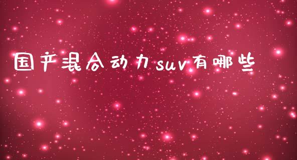 国产混合动力suv有哪些_https://wap.lxcailiao.com_股权投资_第1张