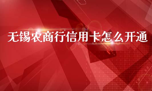 无锡农商行信用卡怎么开通_https://wap.lxcailiao.com_融资担保_第1张