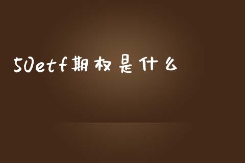 50etf期权是什么_https://wap.lxcailiao.com_财务管理_第1张