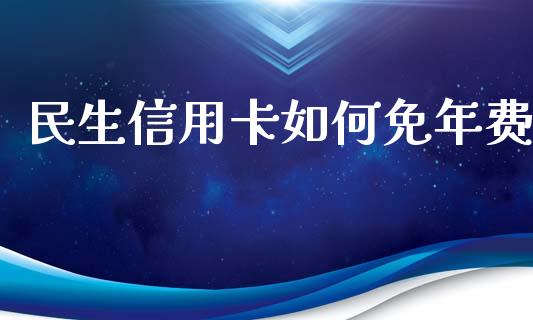 民生信用卡如何免年费_https://wap.lxcailiao.com_股权投资_第1张
