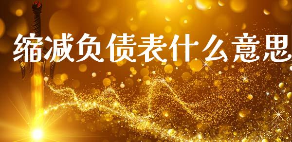 缩减负债表什么意思_https://wap.lxcailiao.com_融资担保_第1张
