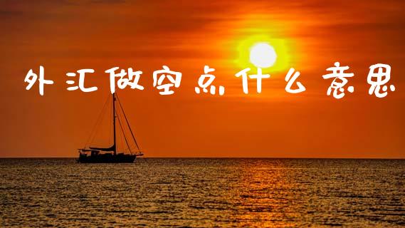 外汇做空点什么意思_https://wap.lxcailiao.com_金融监管_第1张