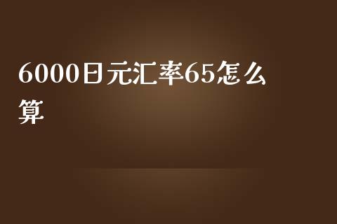 6000日元汇率65怎么算_https://wap.lxcailiao.com_财务管理_第1张