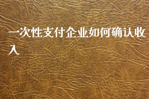 一次性支付企业如何确认收入_https://wap.lxcailiao.com_财务管理_第1张
