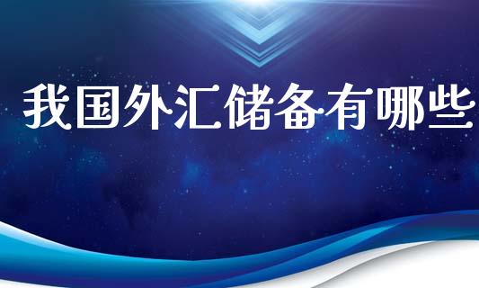 我国外汇储备有哪些_https://wap.lxcailiao.com_股权投资_第1张
