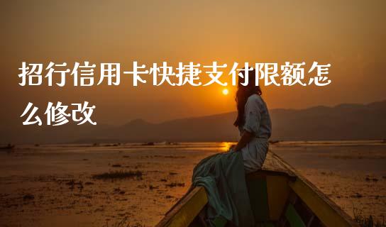 招行信用卡快捷支付限额怎么修改_https://wap.lxcailiao.com_财务管理_第1张