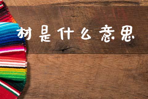 材是什么意思_https://wap.lxcailiao.com_财务管理_第1张