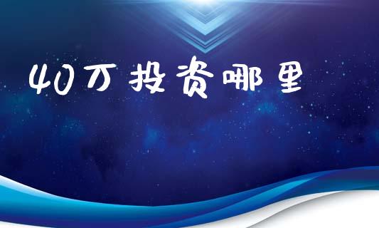 40万投资哪里_https://wap.lxcailiao.com_融资担保_第1张