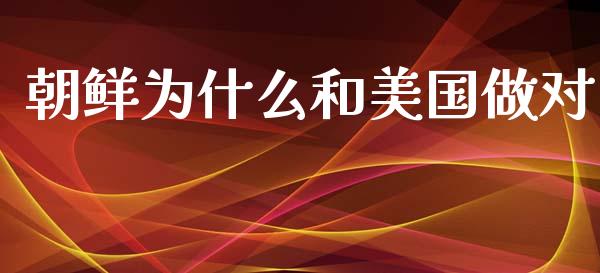 朝鲜为什么和美国做对_https://wap.lxcailiao.com_股权投资_第1张