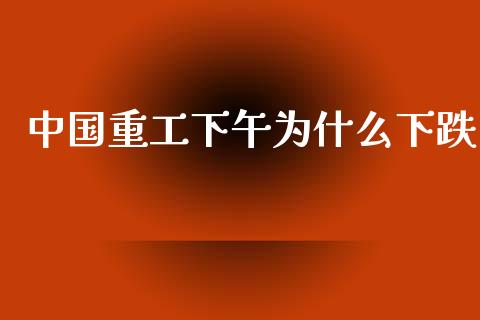 中国重工下午为什么下跌_https://wap.lxcailiao.com_融资担保_第1张