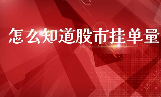 怎么知道股市挂单量_https://wap.lxcailiao.com_财务管理_第1张