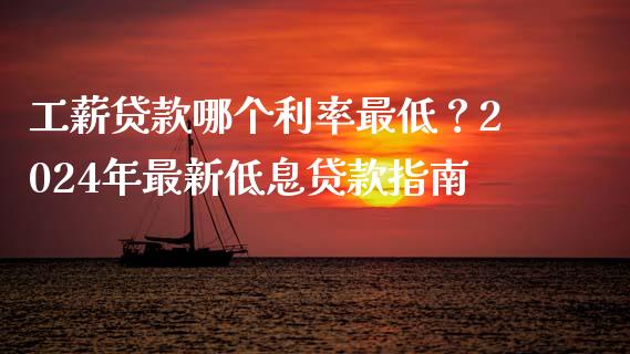 工薪贷款哪个利率最低？2024年最新低息贷款指南_https://wap.lxcailiao.com_融资担保_第1张