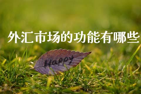 外汇市场的功能有哪些_https://wap.lxcailiao.com_股权投资_第1张