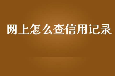 网上怎么查信用记录_https://wap.lxcailiao.com_金融监管_第1张