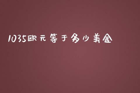 1035欧元等于多少美金_https://wap.lxcailiao.com_金融监管_第1张