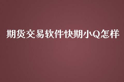 期货交易软件快期小Q怎样_https://wap.lxcailiao.com_股权投资_第1张