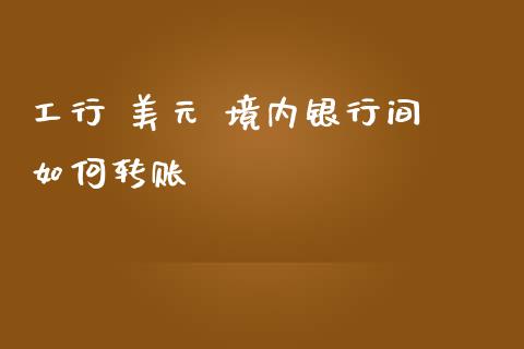 工行 美元 境内银行间 如何转账_https://wap.lxcailiao.com_财务管理_第1张