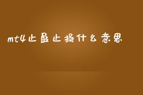 mt4止盈止损什么意思_https://wap.lxcailiao.com_财务管理_第1张