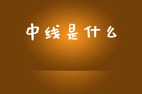 中线是什么_https://wap.lxcailiao.com_融资担保_第1张