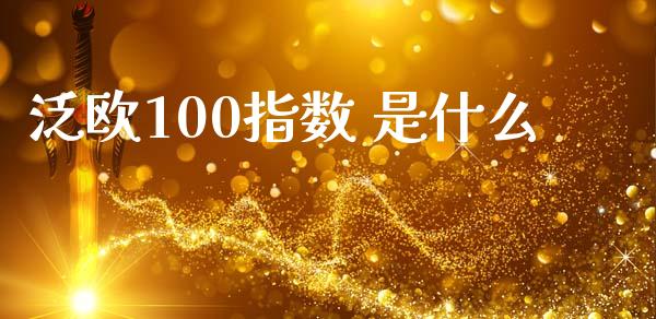 泛欧100指数 是什么_https://wap.lxcailiao.com_股权投资_第1张