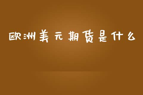 欧洲美元期货是什么_https://wap.lxcailiao.com_融资担保_第1张