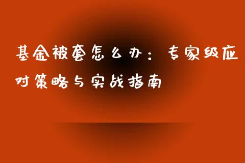 基金被套怎么办：专家级应对策略与实战指南_https://wap.lxcailiao.com_融资担保_第1张