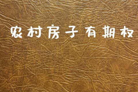 农村房子有期权_https://wap.lxcailiao.com_融资担保_第1张